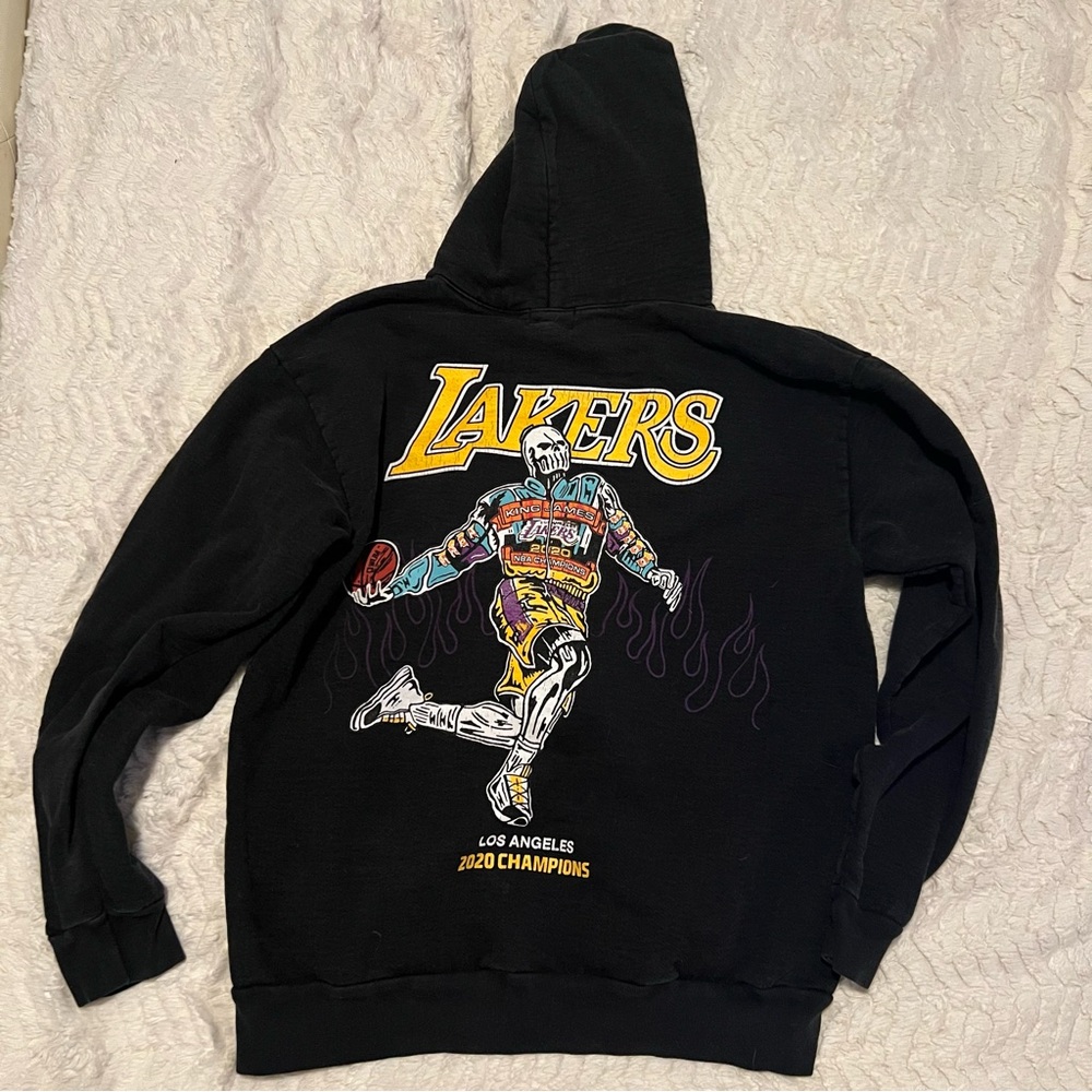 Lakers Black Hoodie with Graphic Design